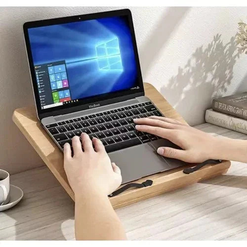 Bambus Buchständer verstellbar 8 Neigungsstufen – Leseständer klappbar für Bücher Tablet Küche Büro