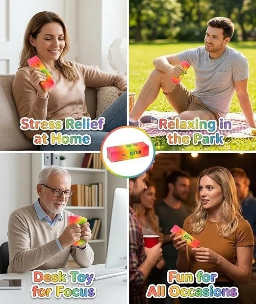 Butter Squishy | Regenbogen🌈 Knautschspielzeug Anti Stress Squeeze Toy