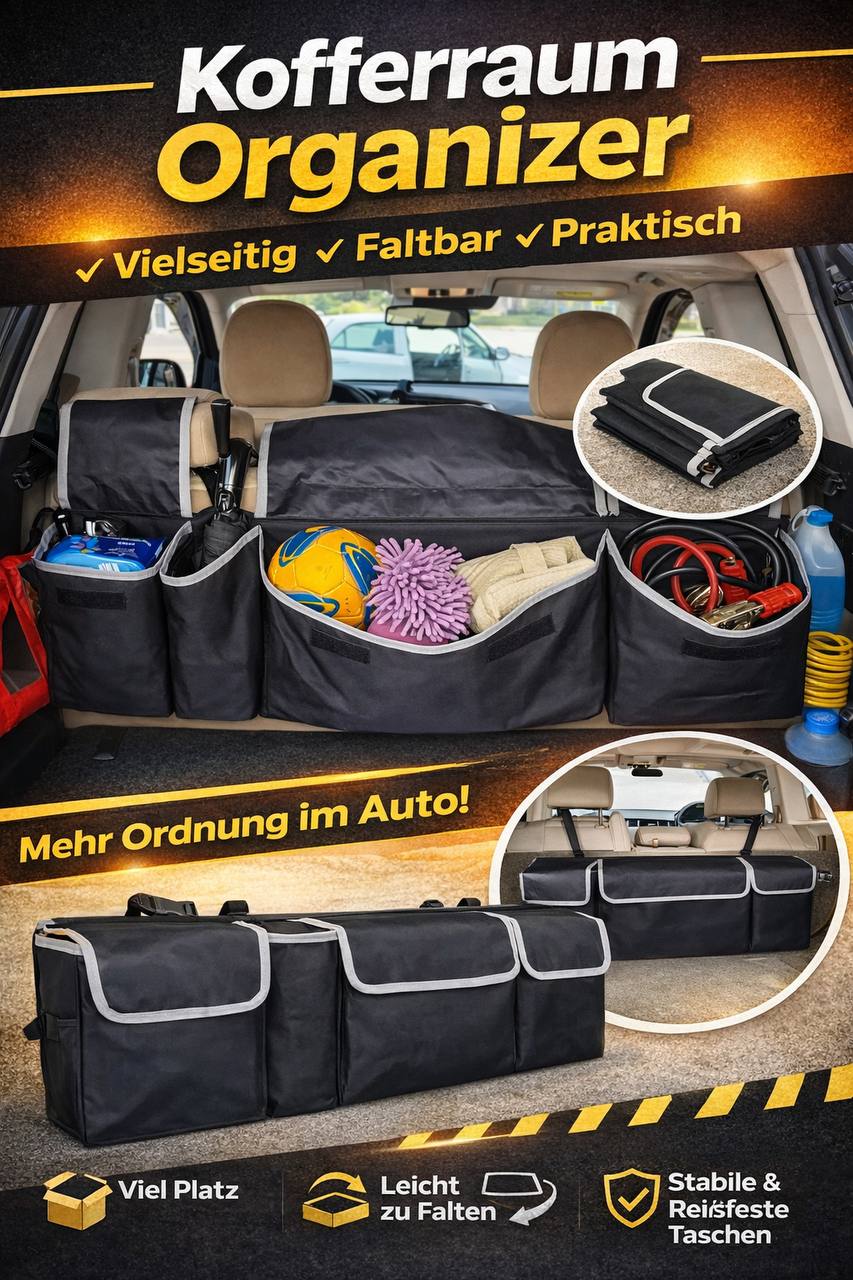 Auto Kofferraum Organizer faltbar – Aufbewahrungstasche für Auto Zubehör