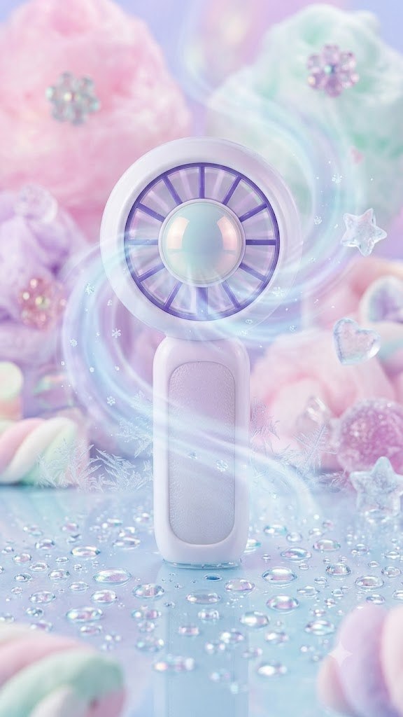 USB Mini Ventilator mit Akku und Griff – Tragbarer Handventilator mit 3 Stufen