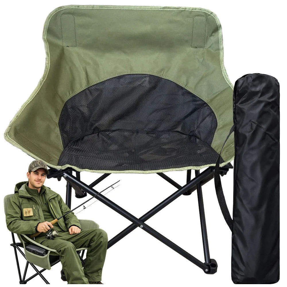 Camping Angelstuhl Klappstuhl faltbar Outdoor Stuhl mit Tasche Grün