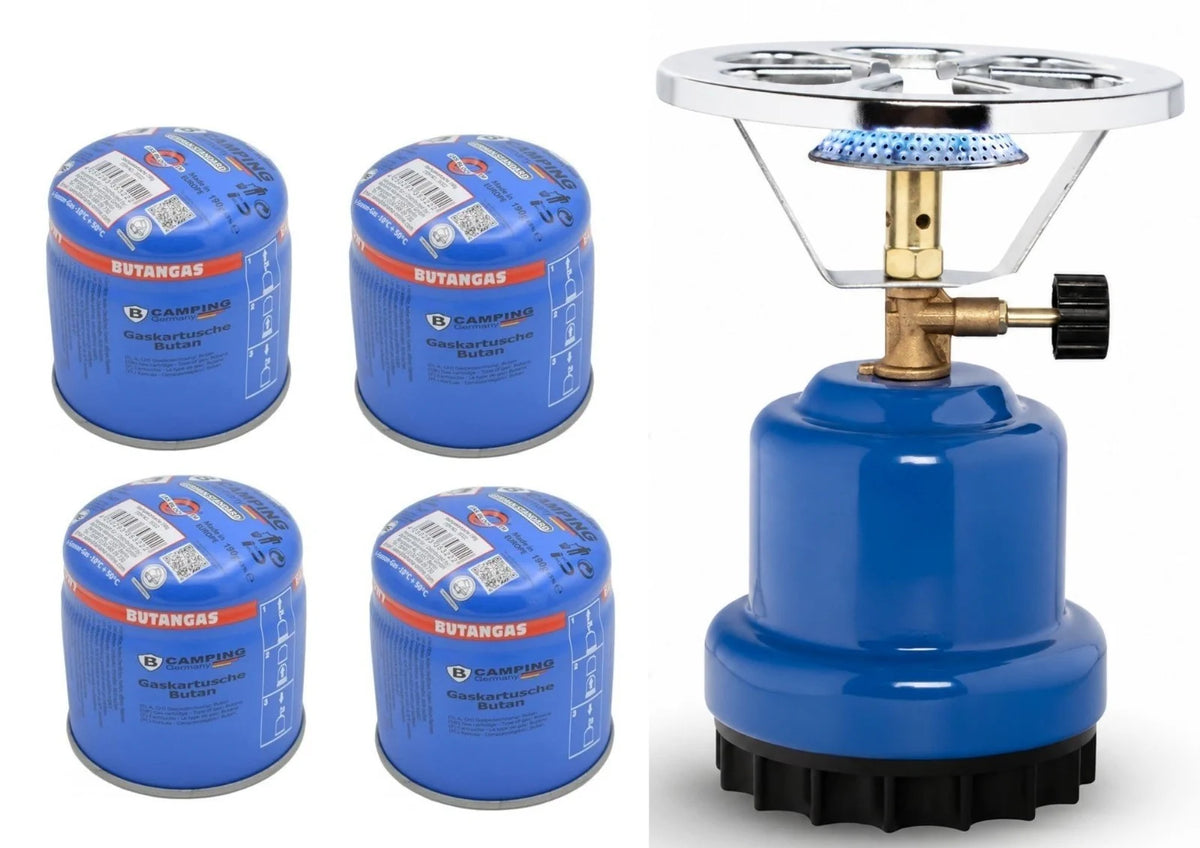 Camping Gaskocher 1100W 190g Stechkartusche Kartuschenkocher Kohleanzünder