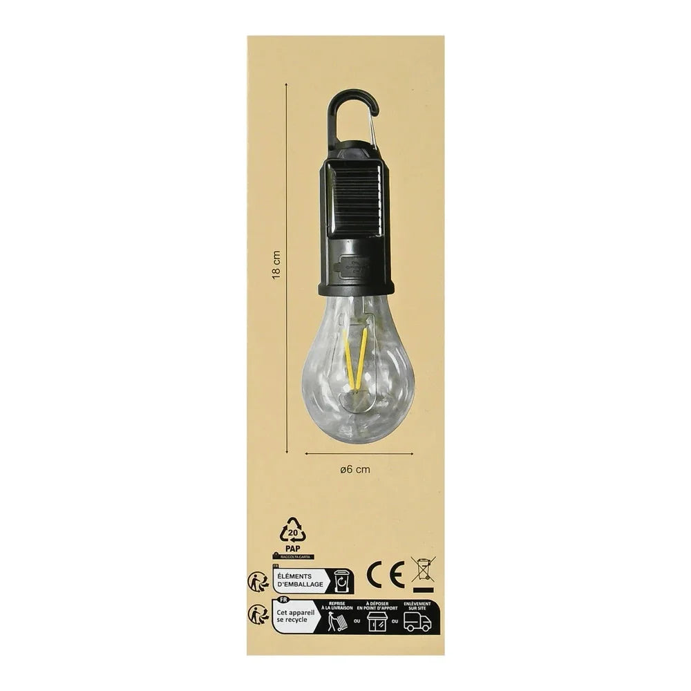 Campinglampe Solar LED USB Wiederaufladbar Karabiner Wasserdicht 3 Lichtmodi