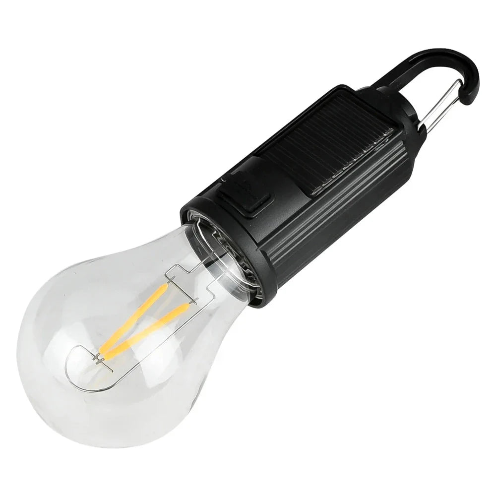 Campinglampe Solar LED USB Wiederaufladbar Karabiner Wasserdicht 3 Lichtmodi