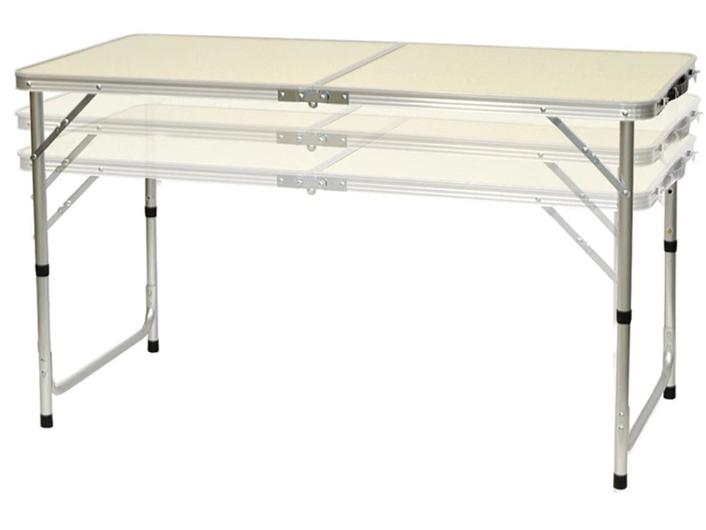 Campingtisch Set klappbar 120x60 cm mit 4 Hockern höhenverstellbar Outdoor