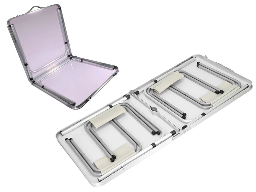 Campingtisch Set klappbar 120x60 cm mit 4 Hockern höhenverstellbar Outdoor