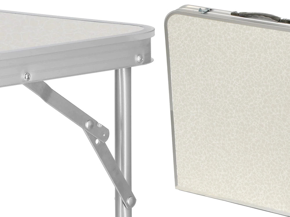 Campingtisch Set klappbar 120x60 cm mit 4 Hockern höhenverstellbar Outdoor