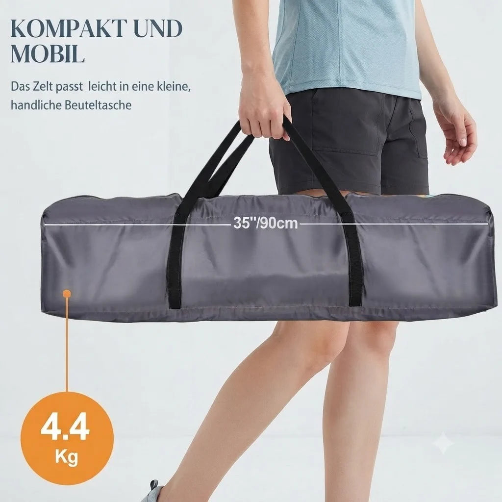 Campingzelt 4 Personen Pop Up Wurfzelt Automatik Kuppelzelt Wasserdicht