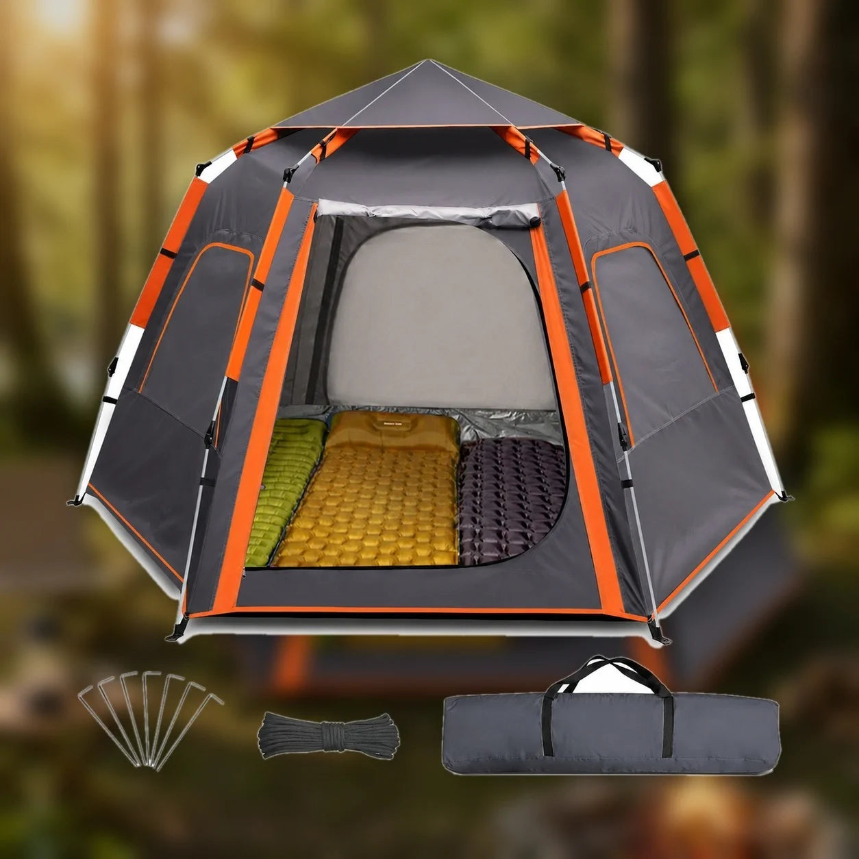 Campingzelt 4 Personen Pop Up Wurfzelt Automatik Kuppelzelt Wasserdicht