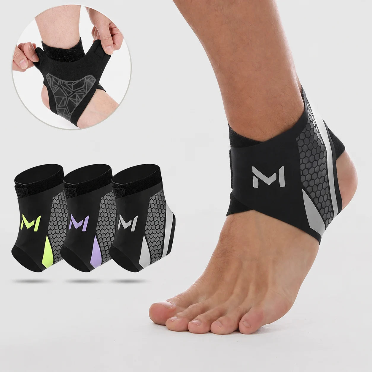 Knöchelbandage elastisch Fußbandage Sprunggelenk Sport Unisex
