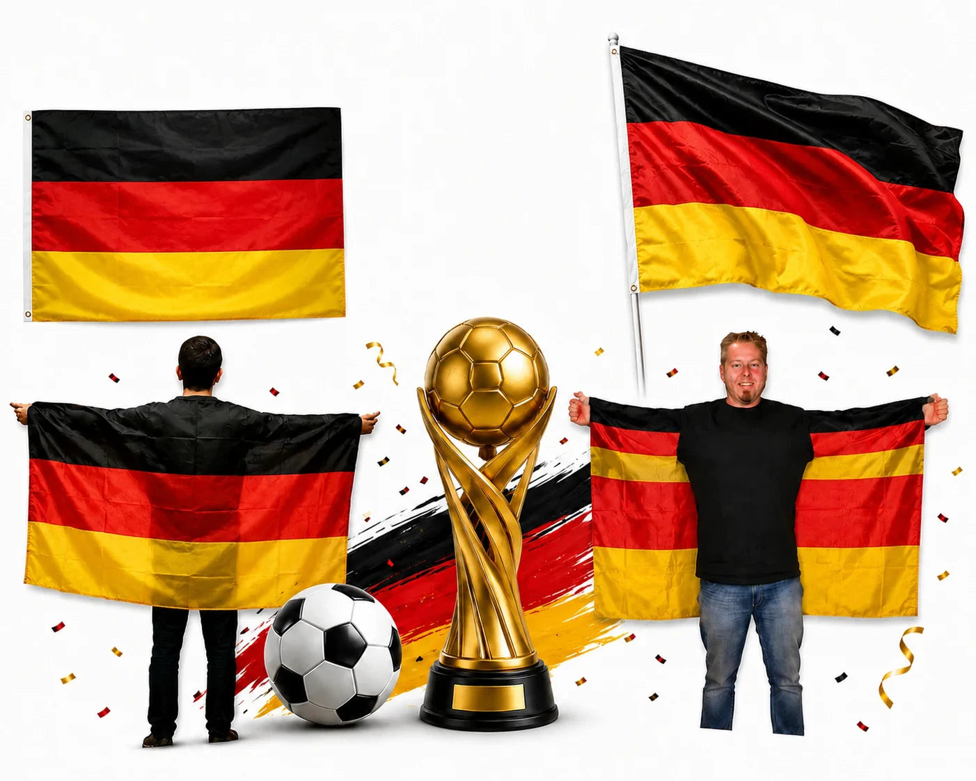 Deutschland Fanartikel WM EM Fahne Flagge Poncho Horn Auswahl