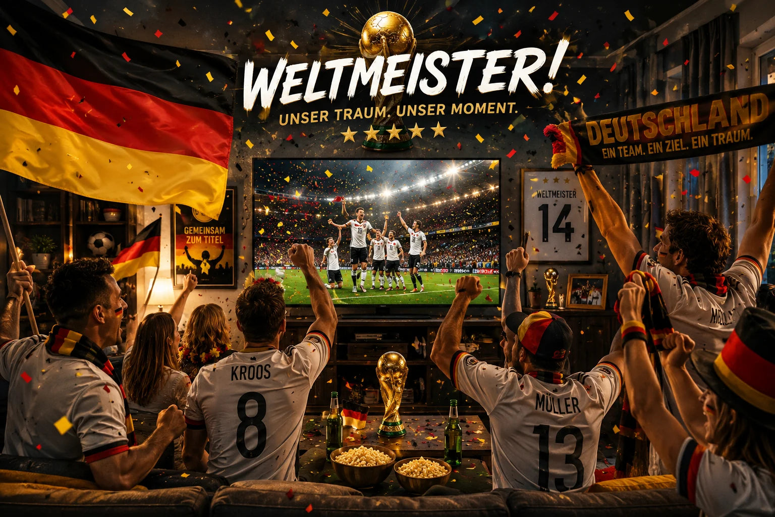 Deutschland Fanartikel WM EM Fahne Flagge Poncho Horn Auswahl