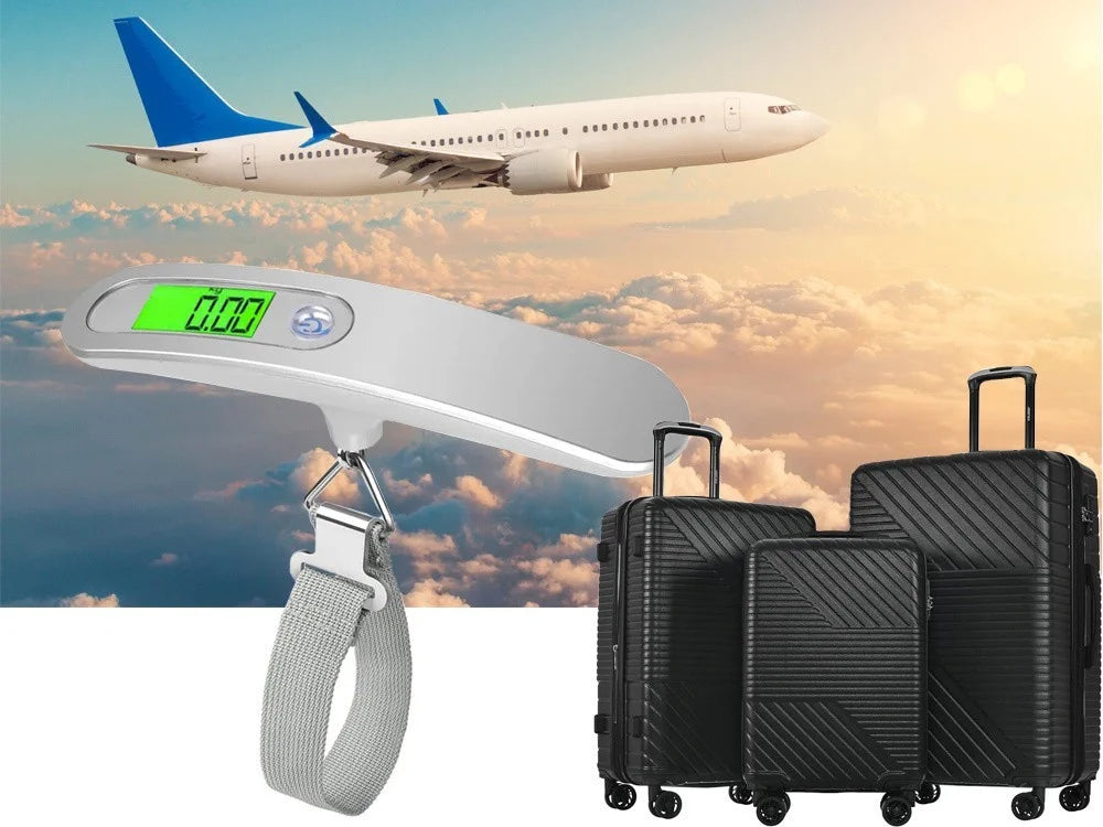 Digitale Gepäckwaage 50 kg – LCD Kofferwaage mit Hold- und Tara-Funktion für Reisen und Fluggepäck