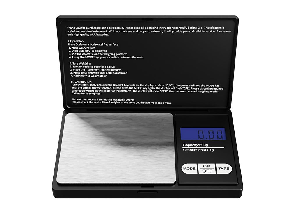 Digitale Taschenwaage 500 g mit 0,1 g Genauigkeit – Präzisionswaage mit LCD & TARA