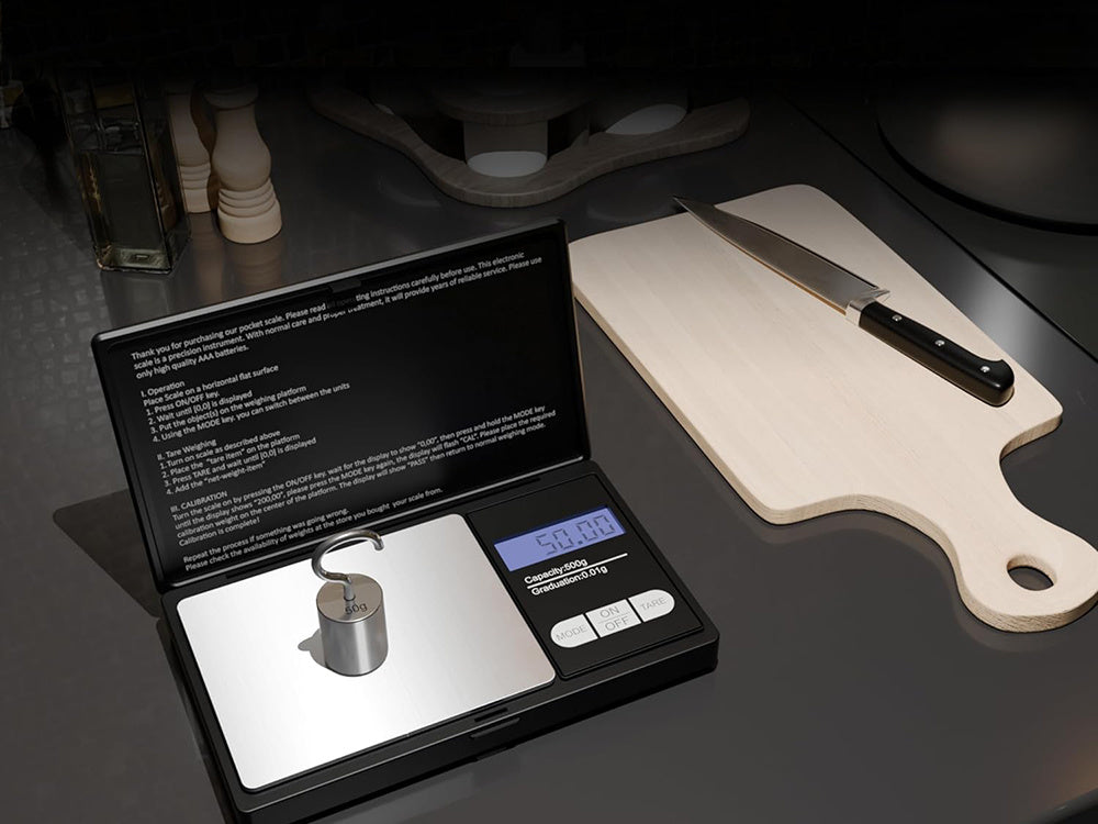 Digitale Taschenwaage 500 g mit 0,1 g Genauigkeit – Präzisionswaage mit LCD & TARA