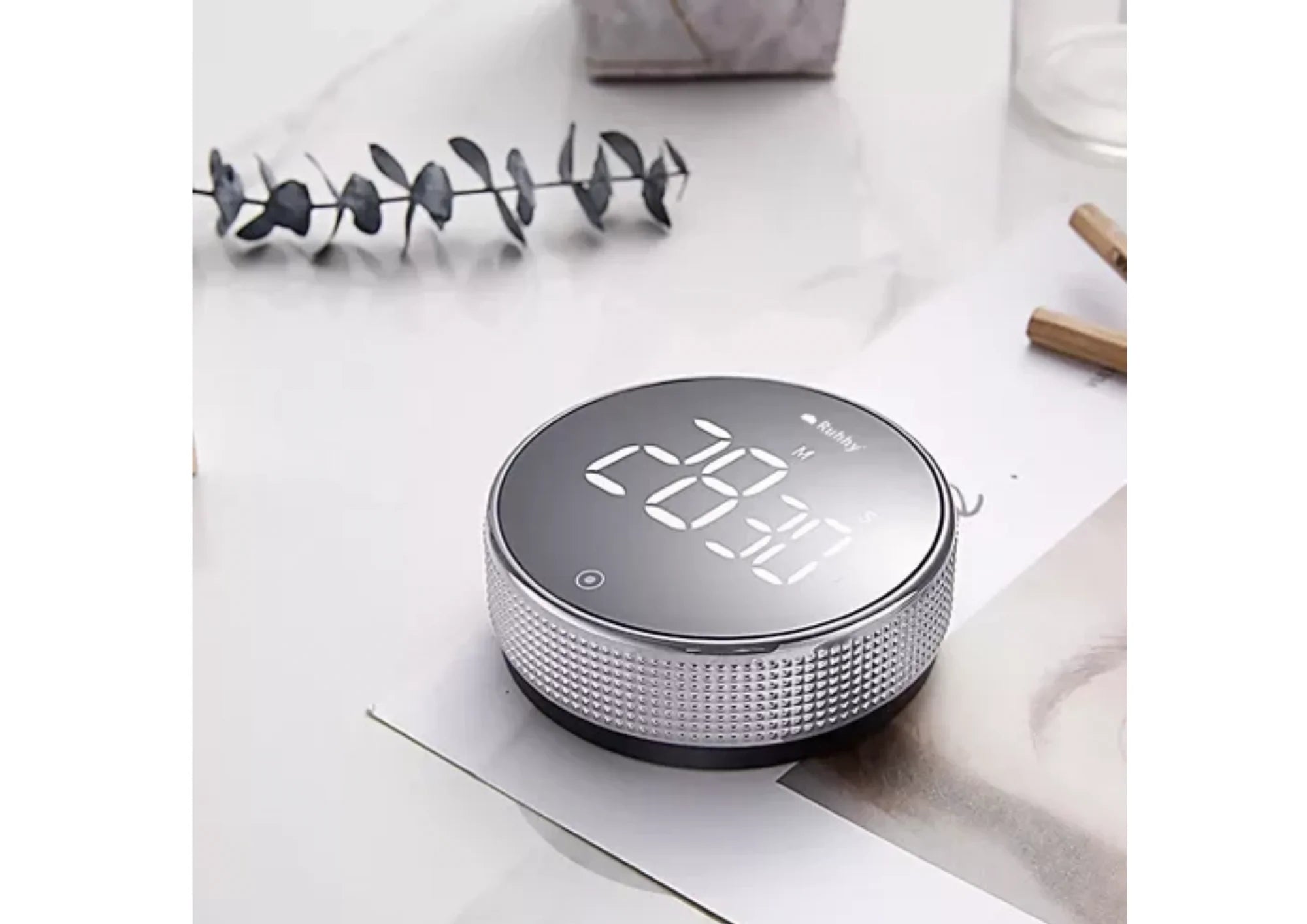 Digitaler Küchentimer mit Magnet – Elektronische Stoppuhr mit LED-Display, 3 Alarmstufen & Drehknopf – Für Küche, Training & Büro