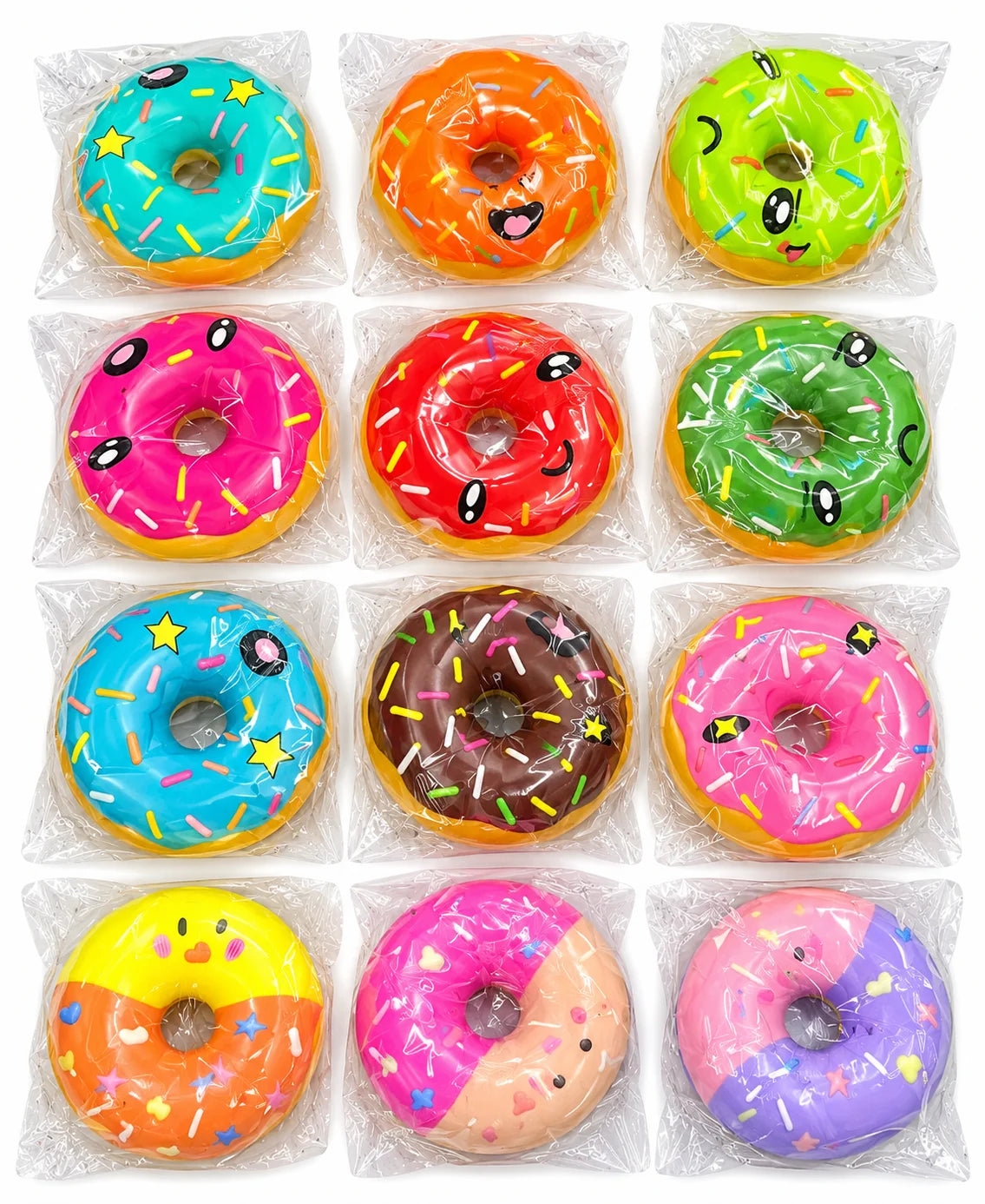 Donut Squishy Fidget Toy Knautschspielzeug Geschenk Mitgebsel Bunt 1/3 Stück