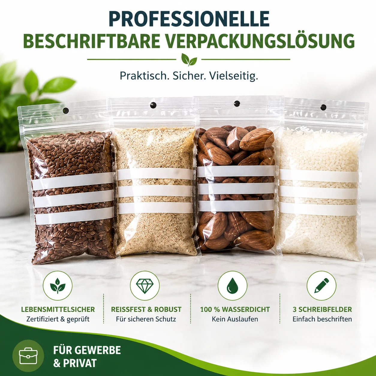 Druckverschlussbeutel ZIP Beutel Folienbeutel Transparent Wiederverschließbar Se