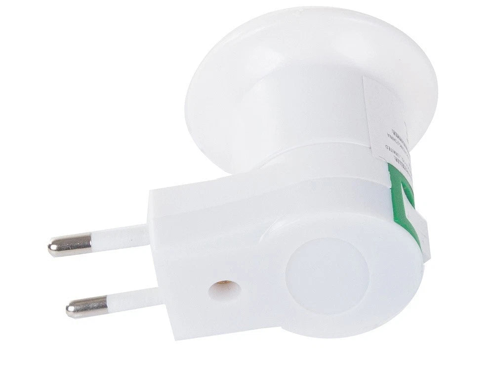 E27 Glühbirnen Adapter mit Schalter 230V – Steckdosenadapter Weiß Kunststoff