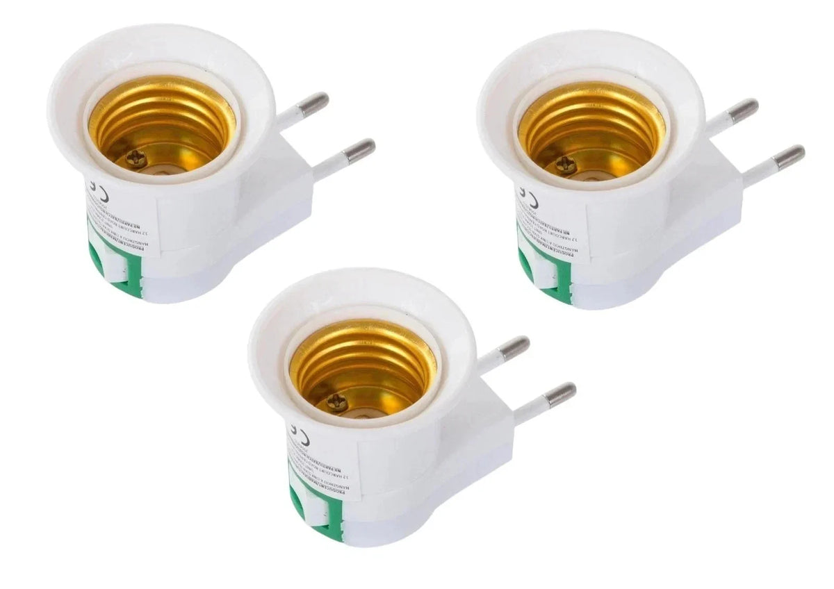 E27 Steckdosenadapter Lampenfassung mit Schalter Weiß Netzstecker Lichtadapter