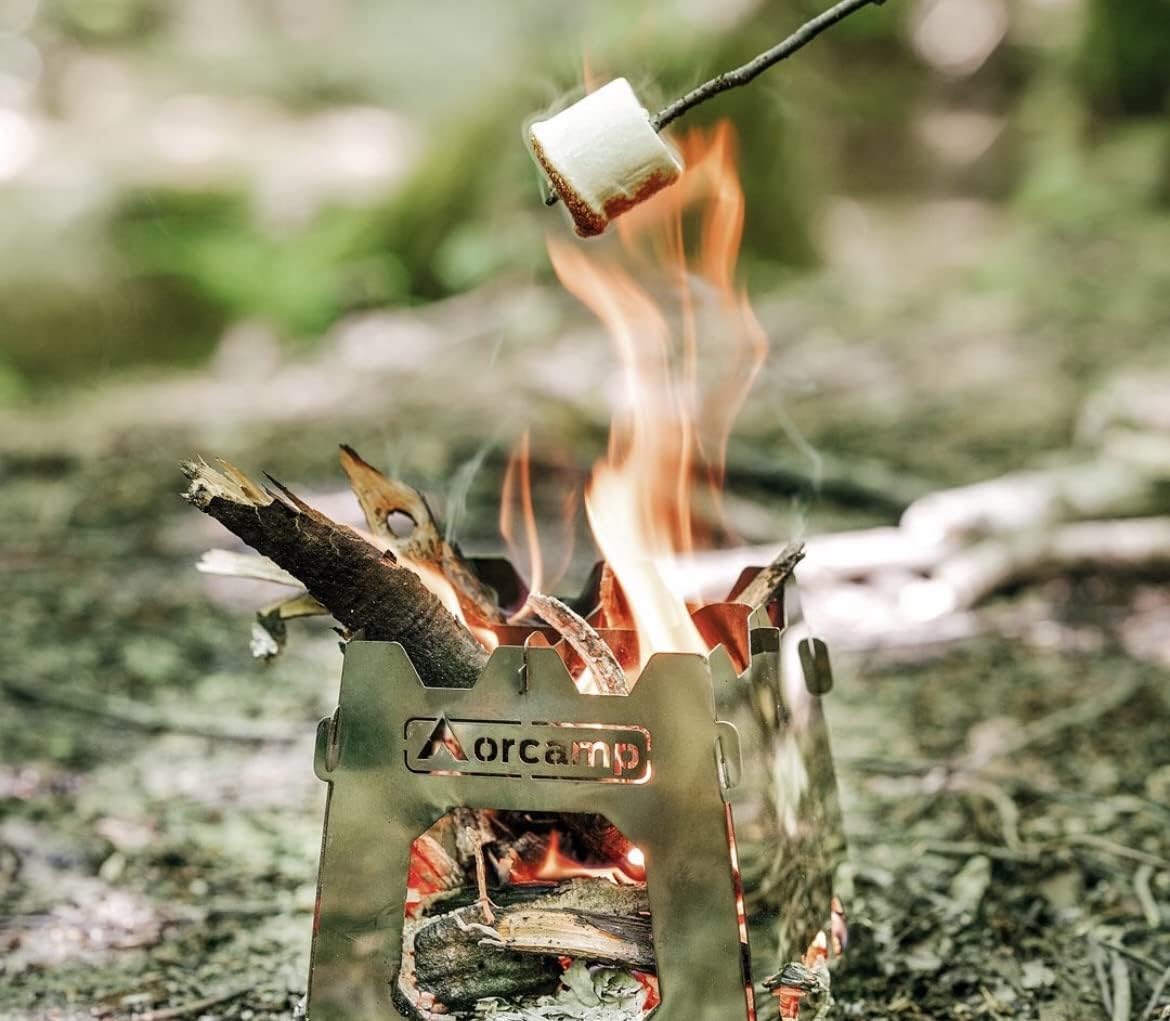 Stainless steel pocket stove camping stove wood gasifier oven emergency stove foldable travel 