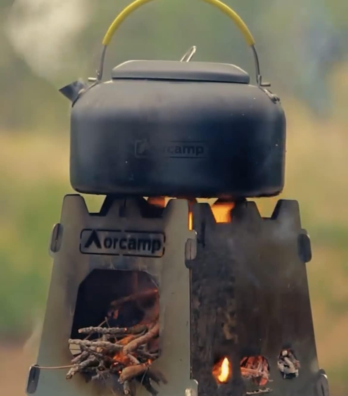 Stainless steel pocket stove camping stove wood gasifier oven emergency stove foldable travel 