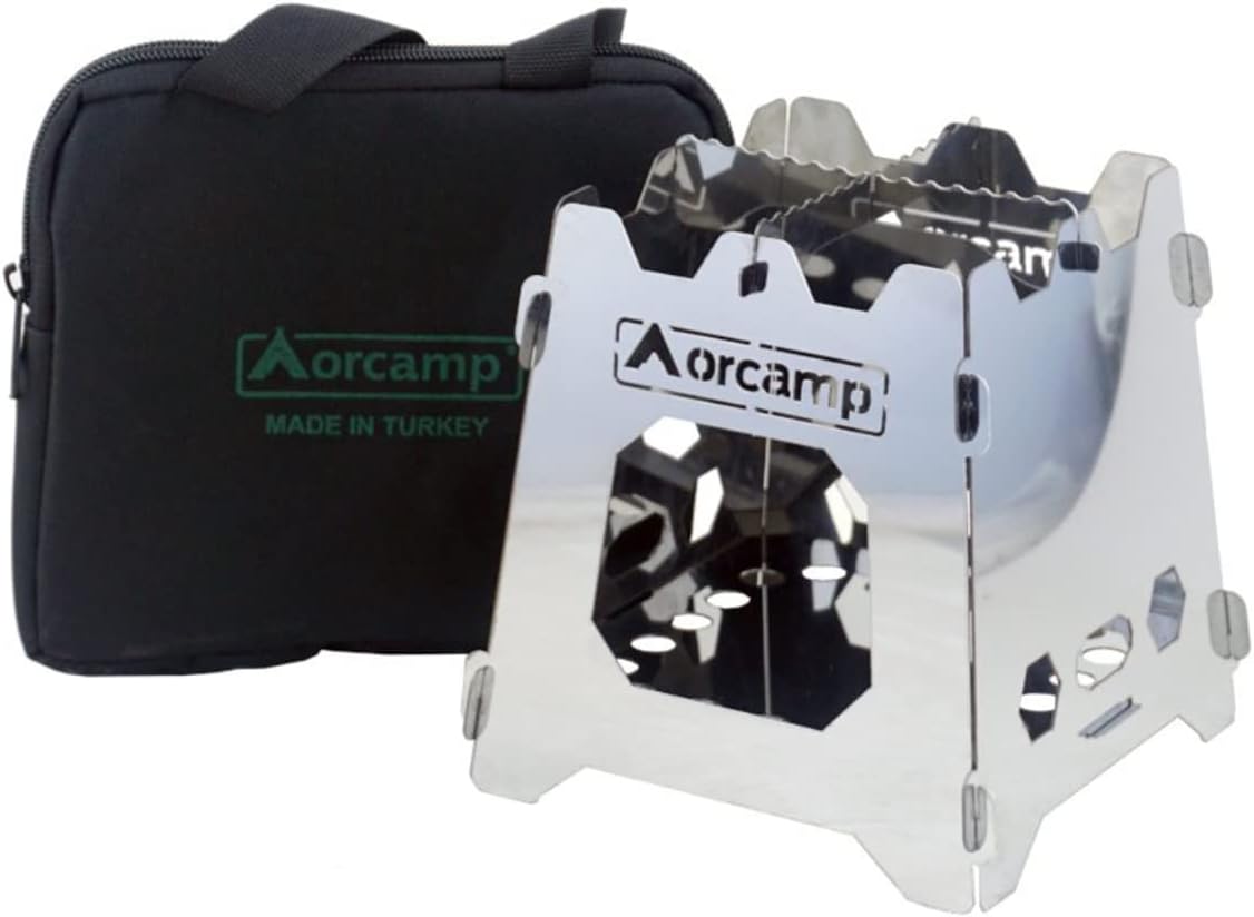 Stainless steel pocket stove camping stove wood gasifier oven emergency stove foldable travel 