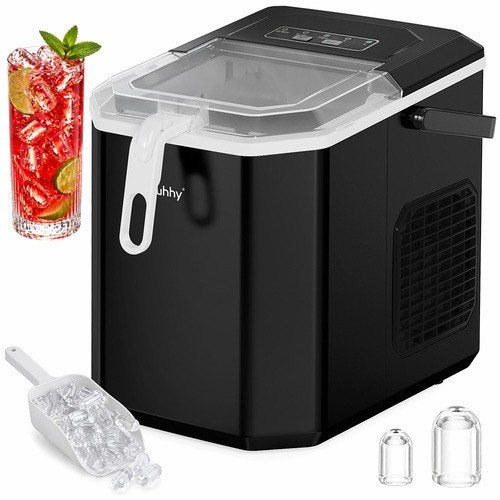 Eiswürfelmaschine 12kg/24h 1,2L Schnell Eiswürfelbereiter Schwarz Ice Maker