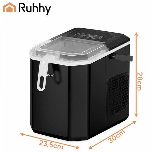 Eiswürfelmaschine 12kg/24h 1,2L Schnell Eiswürfelbereiter Schwarz Ice Maker