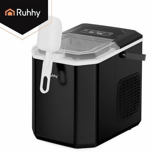 Eiswürfelmaschine 12kg/24h 1,2L Schnell Eiswürfelbereiter Schwarz Ice Maker