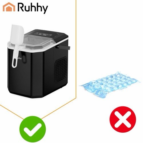Eiswürfelmaschine 12kg/24h 1,2L Schnell Eiswürfelbereiter Schwarz Ice Maker