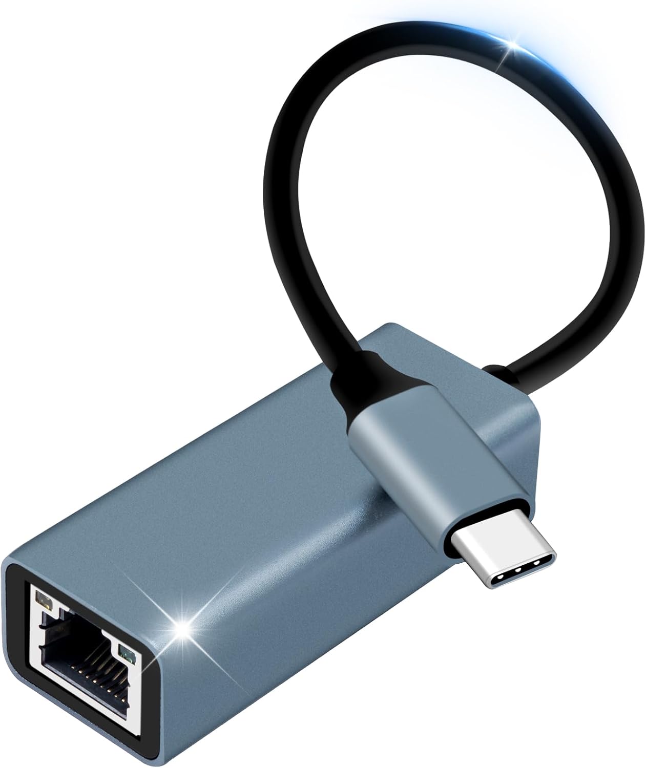 USB C auf Ethernet Adapter 1000 Mbps Gigabit LAN RJ45 Netzwerkadapter für MacBook, iPad, iPhone 15 & Samsung