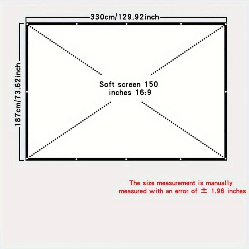 150" roll-up projector screen projector screen projection screen 16:9 332x191