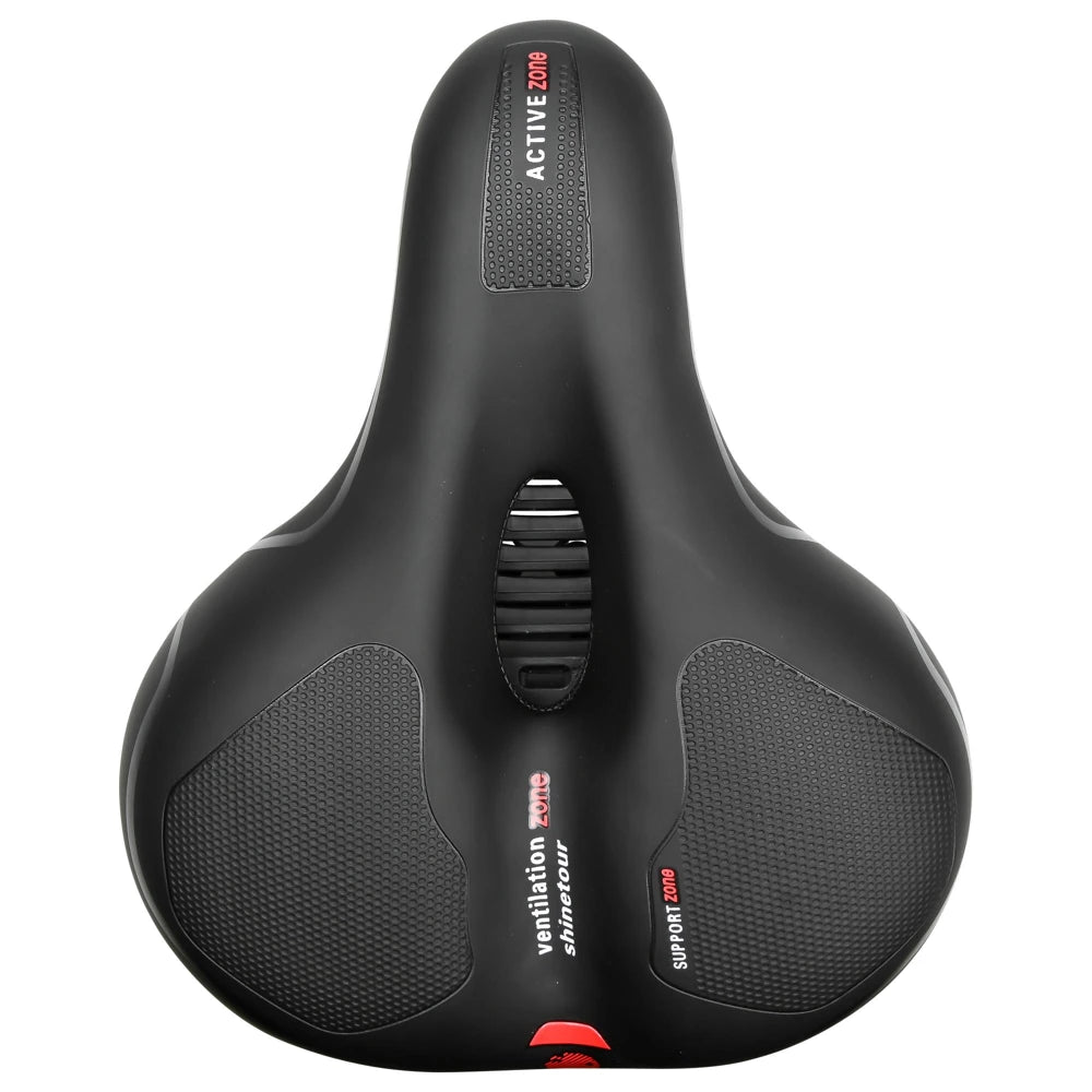 Bicycle saddle wide, breathable, soft, reflective strip, lighting 22219