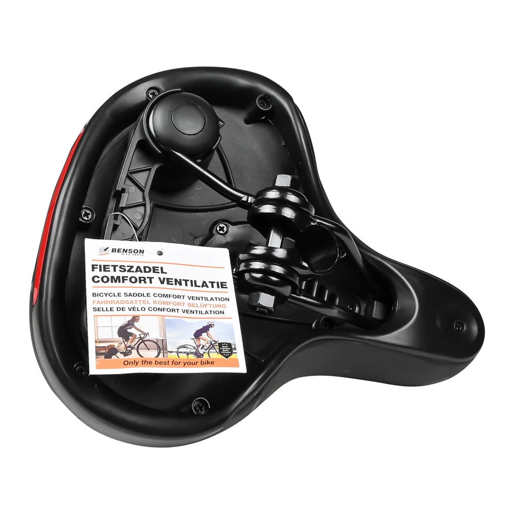 Bicycle saddle wide, breathable, soft, reflective strip, lighting 22219