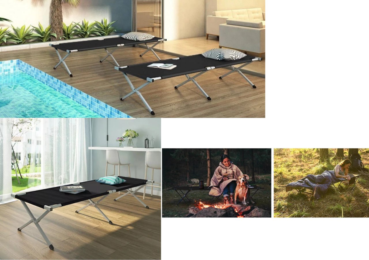 Klappbares Feldbett 189x70 cm Campingbett Gästebett mit Tragetasche