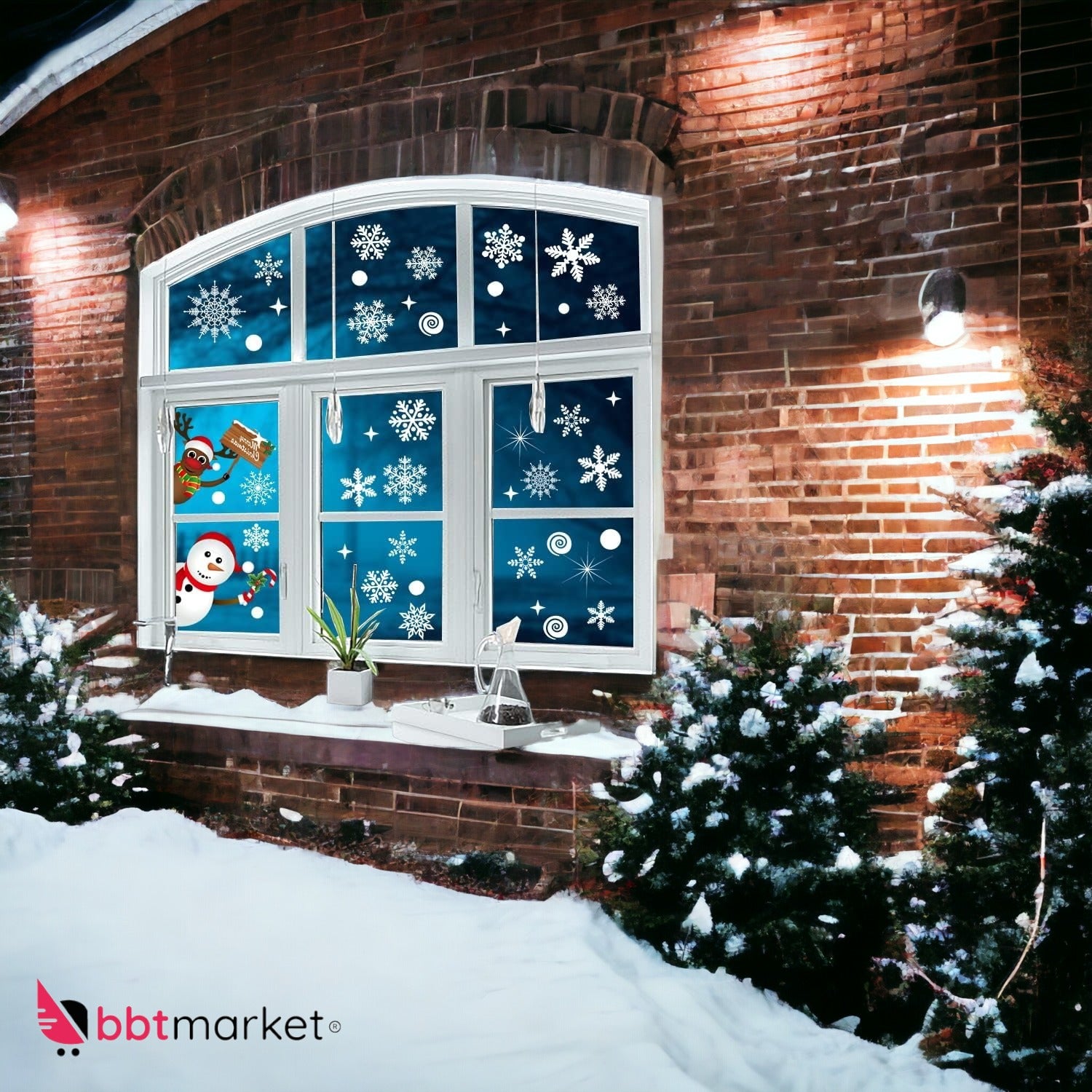 248 Stück Weihnachten Fensterbilder – Selbstklebende Schneeflocken Fenstersticker, 9 Bögen, Wiederverwendbar, Winter Fensterdeko
