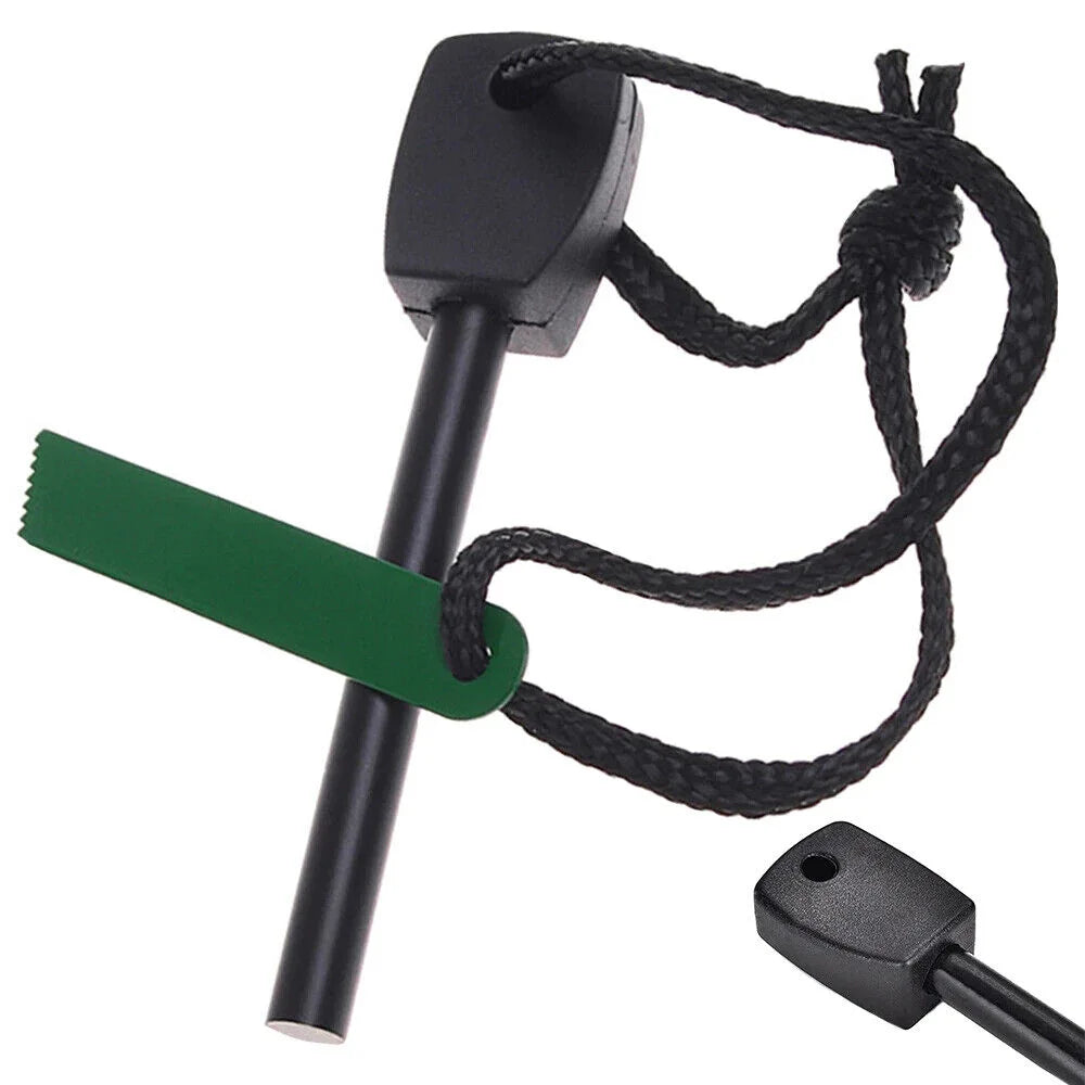 Feuerstarter mit Feuerstahl und Schaber – kompakter Zündstein für Camping, Trekking und Outdoor