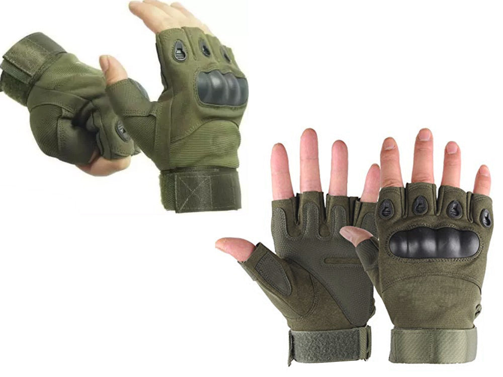 Taktische Fingerlose Handschuhe XL – Militär Outdoor Handschuhe mit Knöchelschutz für Fahrrad, Airsoft, Arbeit und Survival  5904800123752