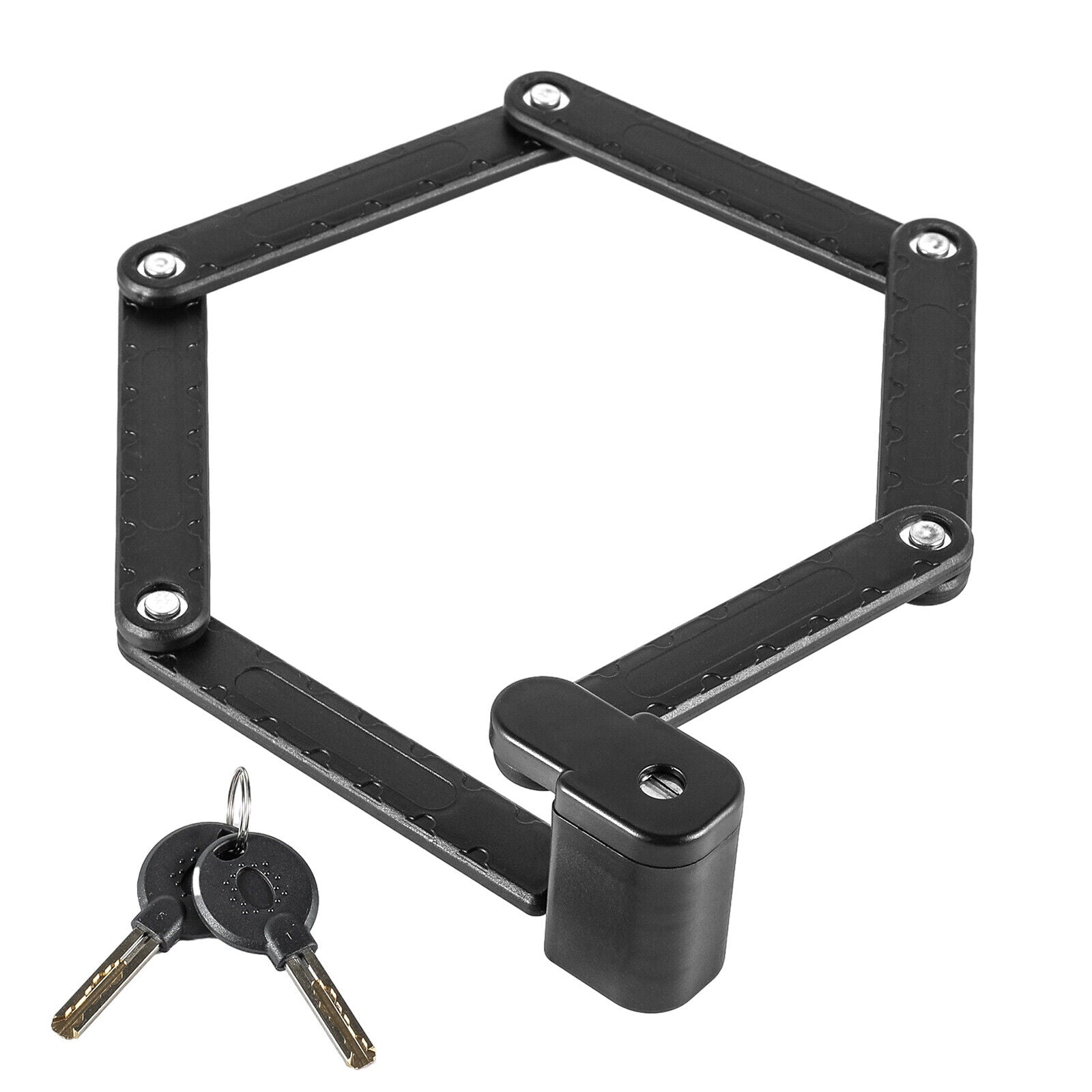 FISCHER Faltschloss mit Halterung Länge Fahrrad-Motorrad-Schloss 85 cm schwarz