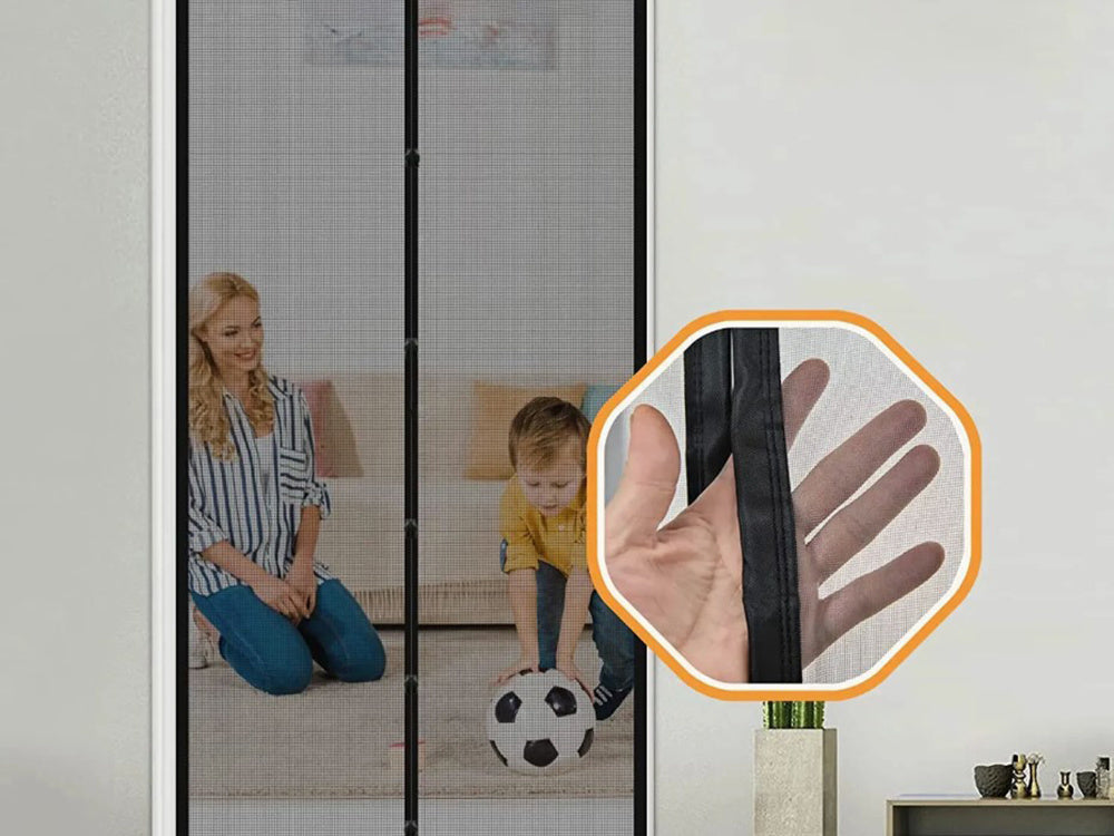 Fliegengitter Tür Magnetvorhang 210x100 cm – Moskitonetz mit Magnetverschluss als Insektenschutz für Balkon- und Terrassentüren