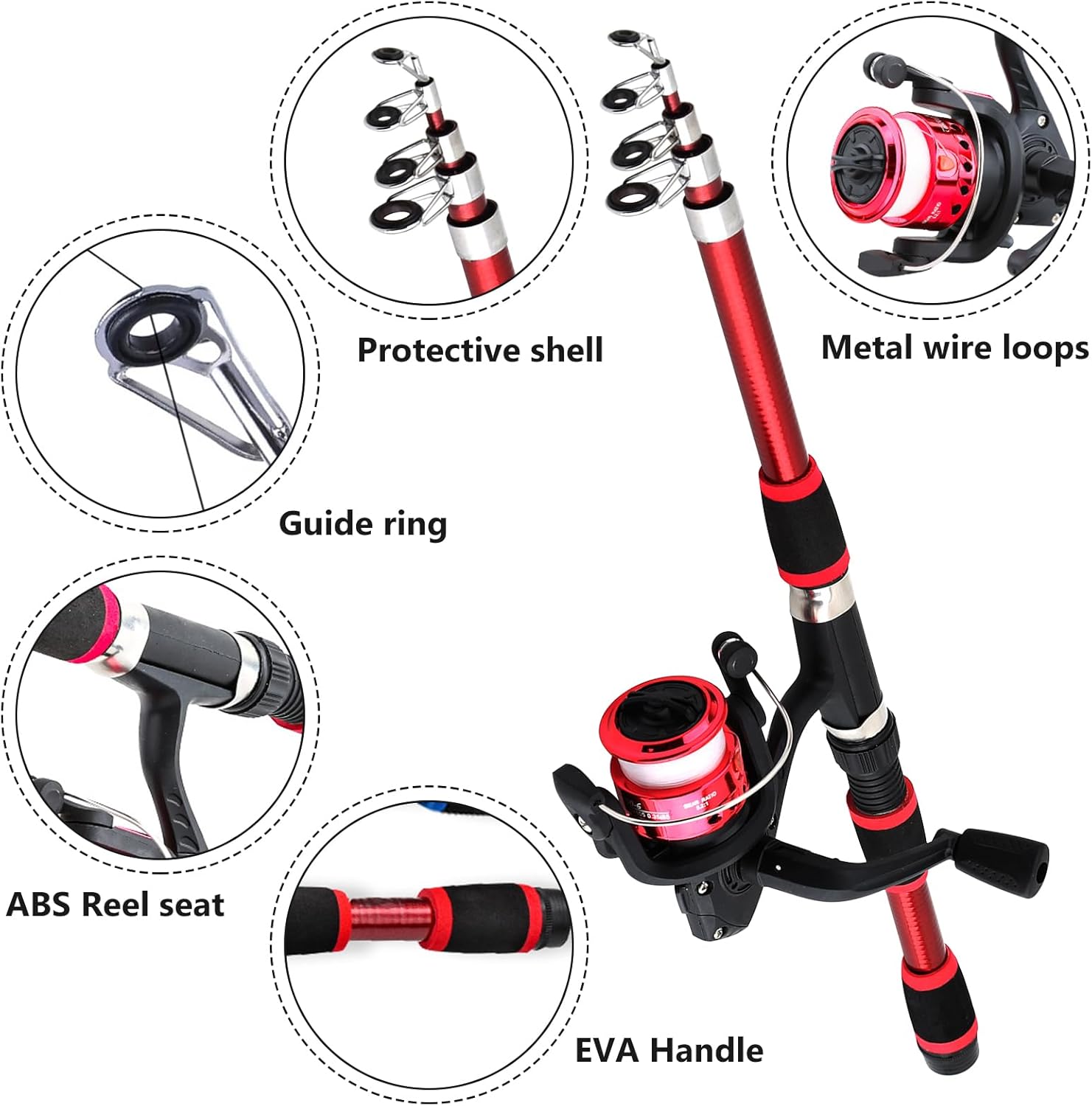 Fishing set for children, fishing rod set for children, children's fishing rods, telescopic fishing rod 180 cm 