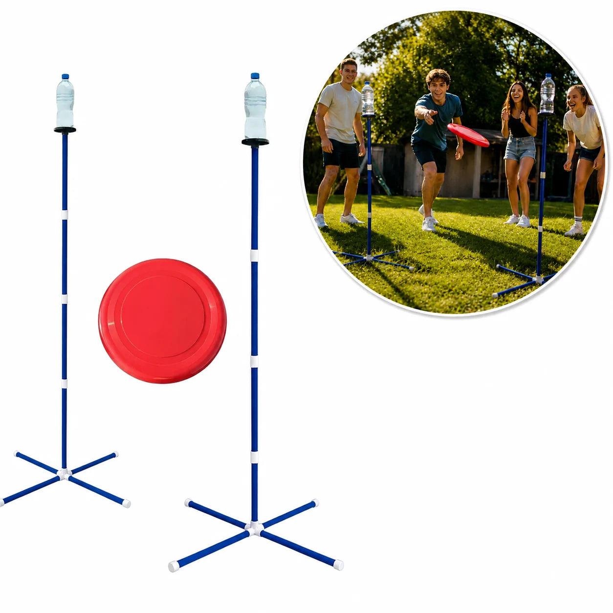 Frisbee Wurfspiel Set Outdoor Gartenspiel Geschicklichkeitsspiel Familienspiel