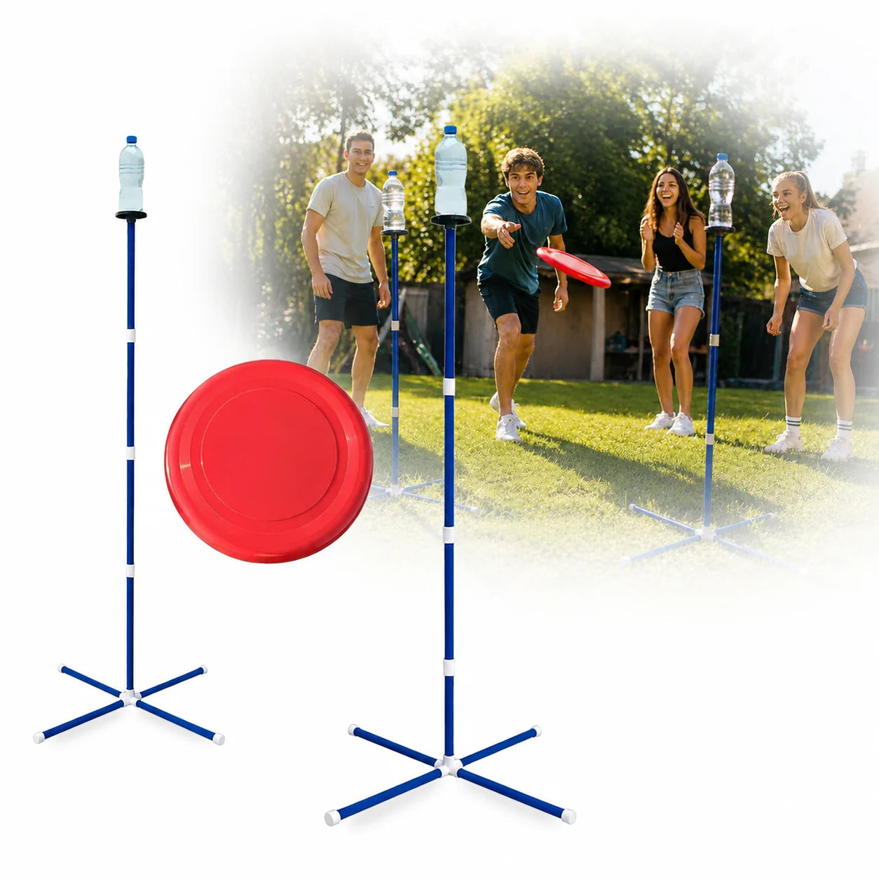 Frisbee Wurfspiel Set Outdoor Gartenspiel Geschicklichkeitsspiel Familienspiel