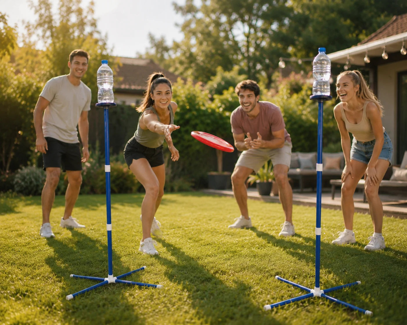 Frisbee Wurfspiel Set Outdoor Gartenspiel Geschicklichkeitsspiel Familienspiel