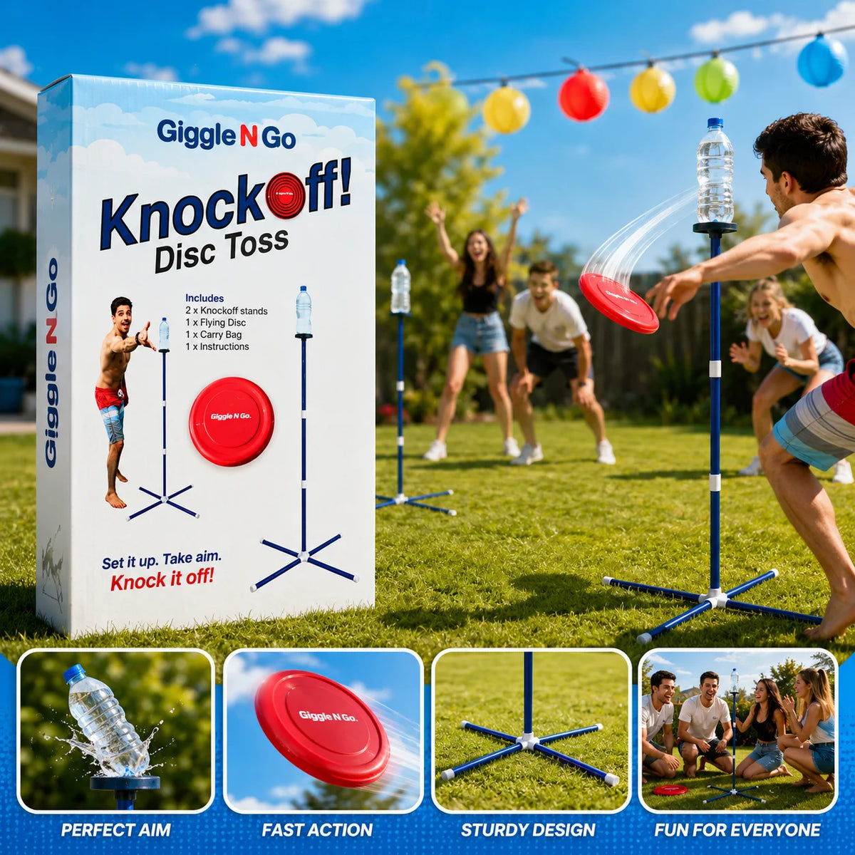 Frisbee Wurfspiel Set Outdoor Gartenspiel Geschicklichkeitsspiel Familienspiel