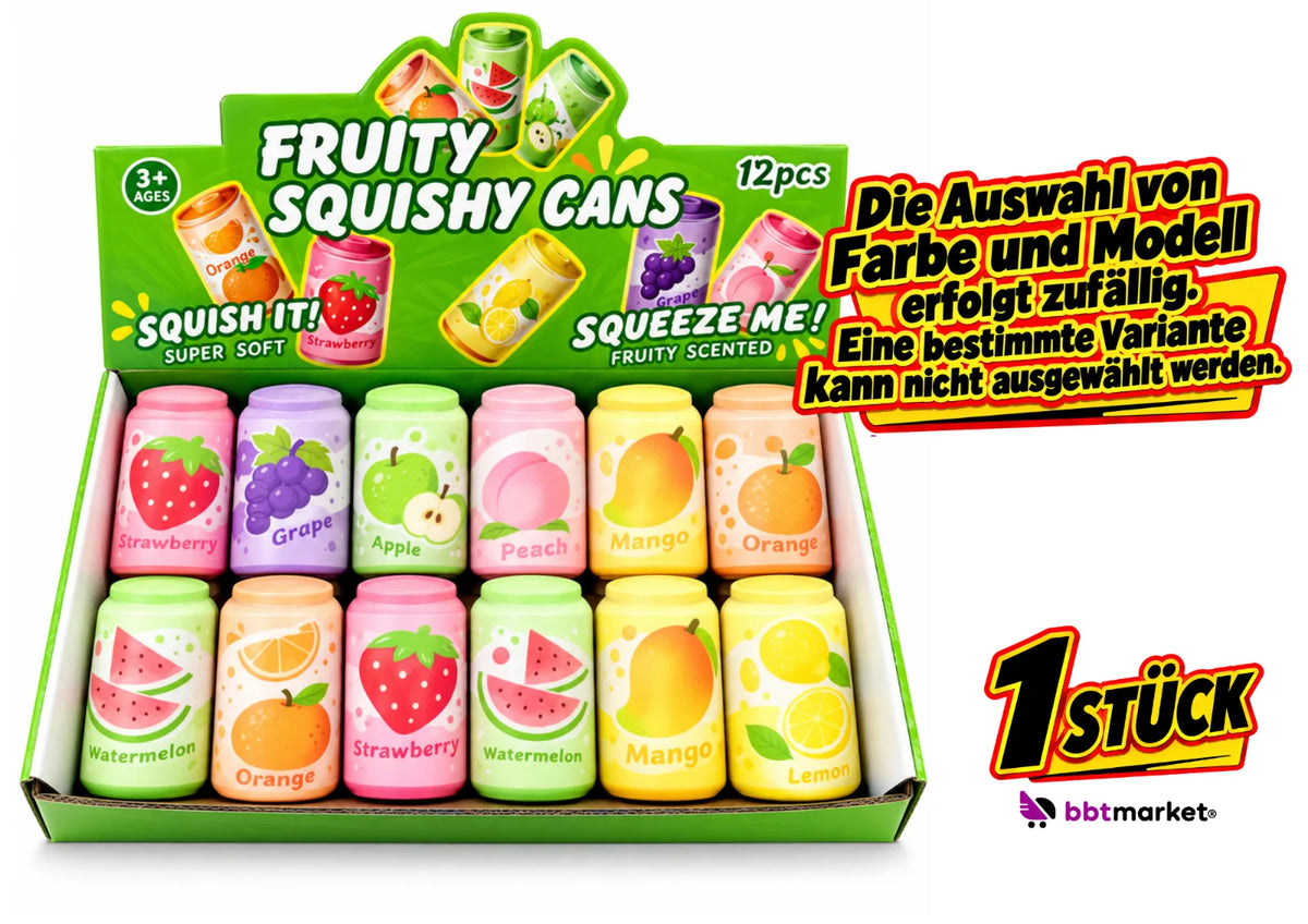 Fruity Squishy Dose Fidget Toy Früchte Knautschspielzeug Geschenk 1/3 Stück