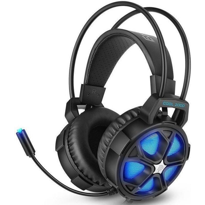 Gaming Headset, 3,5mm Over-ear gaming Gamer Kopfhörer mit Mikrofon LED Blau neu