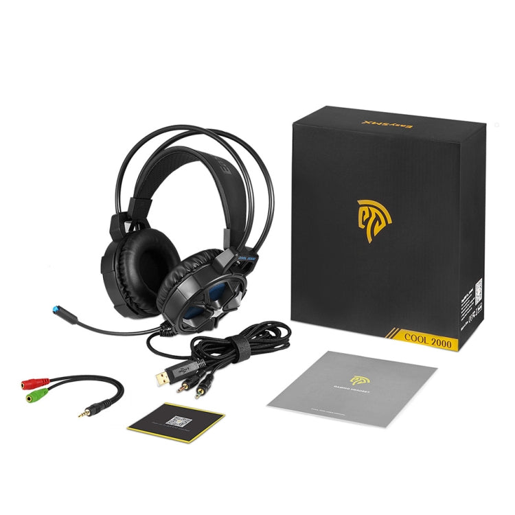 Gaming Headset, 3,5mm Over-ear gaming Gamer Kopfhörer mit Mikrofon LED Blau neu