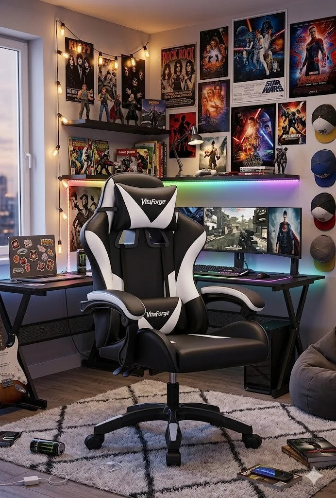 Gaming Stuhl ergonomisch Bürostuhl höhenverstellbar Drehstuhl 360°
